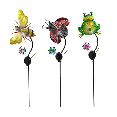 Alpine Multicolored Glass 37 in. H Solar Garden Stake (Pack of 9)