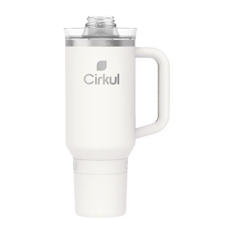 Vaso térmico Cirkul All-Day StrawSip de 40 oz, color perla, de doble pared y sin BPA