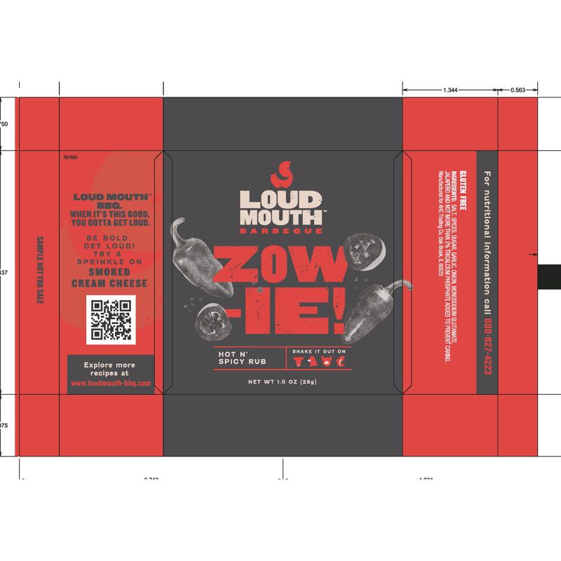 Loud Mouth Sample Pack ZOW-IE BBQ Seasoning 1 oz (Pack of 50)