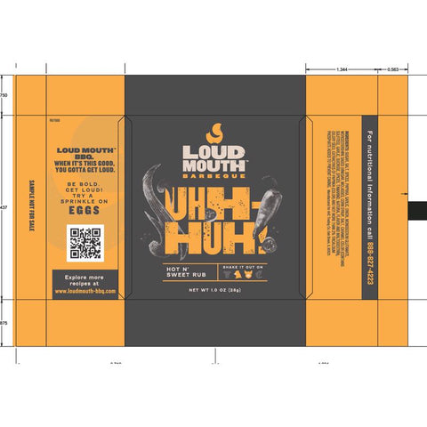 Loud Mouth Sample Pack UHH-HUH BBQ Seasoning 1 oz (Pack of 50)