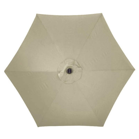 Living Accents Solar LED 9 ft. Tiltable Taupe Market Umbrella