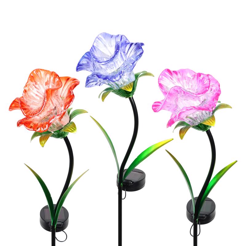 Exhart Assorted Plastic 37.4 in. H Solar Garden Stake (Pack of 12)