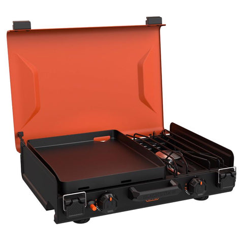 Plancha de exterior Blackstone de 2 quemadores para propano líquido, de mesa, negra