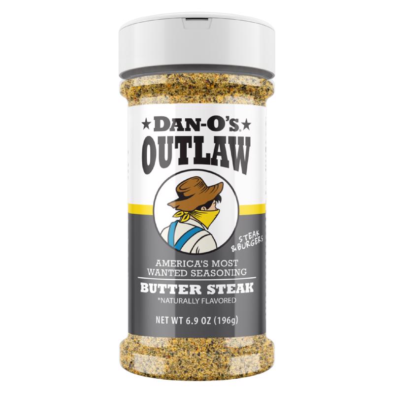 Sazón para barbacoa de bistec con mantequilla Outlaw de Dan-O's, 6.9 oz
