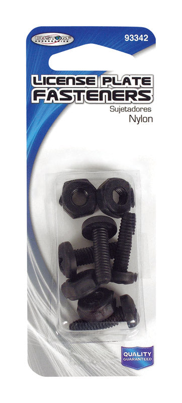 Accesorios personalizados: sujetadores negros de nailon para matrícula