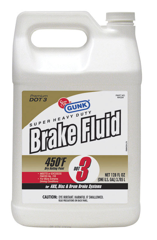 Gunk Premium DOT 3 Brake Fluid 128 oz (Pack of 4)