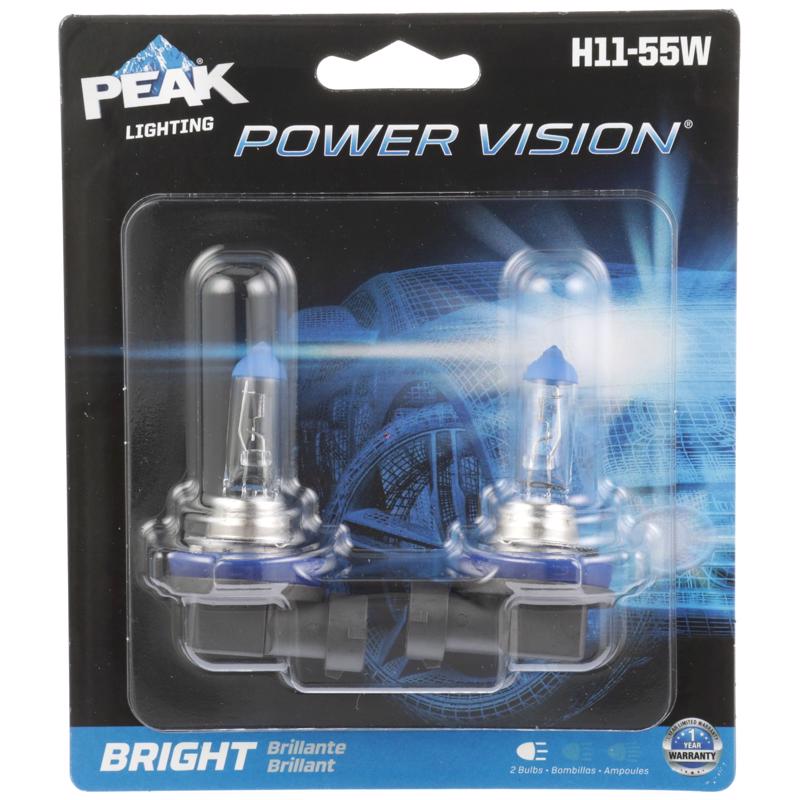 Bombilla halógena automotriz Peak Power Vision para iluminación frontal H11-55W