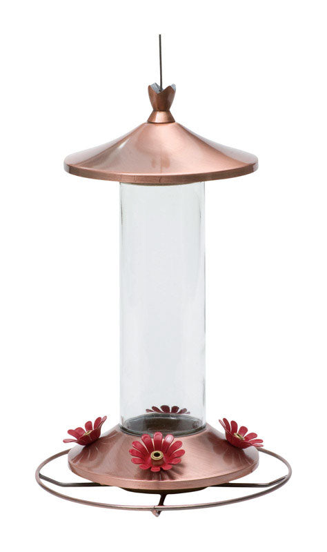 Perky-Pet Hummingbird 12 oz Copper/Glass Nectar Bird Feeder 4 ports (Pack of 2)