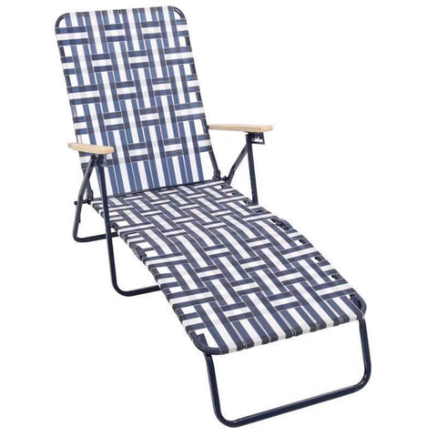 Living Accents Multi-Position Blue/White Striped Folding Lounger (Pack of 4)