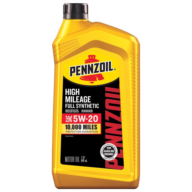 Aceite para motor Pennzoil totalmente sintético 5W-20 para alto kilometraje, 1 pinta, paquete de 1 (paquete de 6)