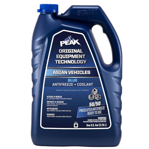 Peak Asian Blue 50/50 Antifreeze/Coolant 1 gal (Pack of 6)