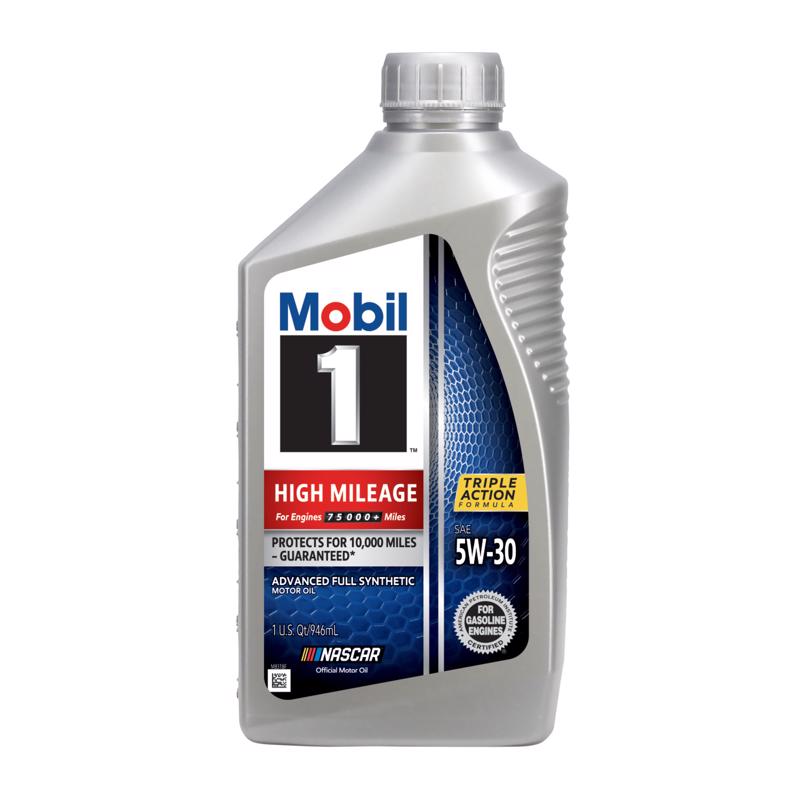 Mobil 1 5W-30 Gasoline High Mileage Motor Oil 1 qt (Pack of 6)