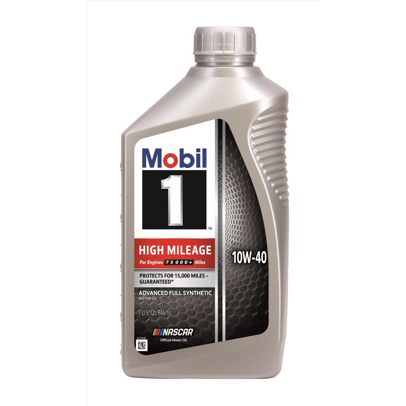 Mobil 1 10W-40 Gasoline High Mileage Motor Oil 1 qt (Pack of 6)