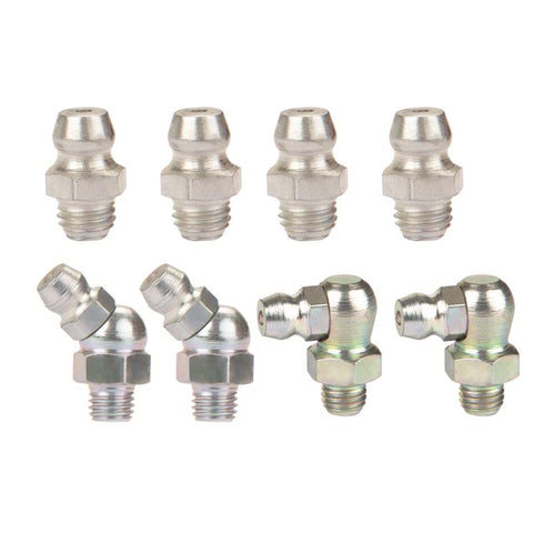 Racores de engrase surtidos LubeGear, 1 paquete (paquete de 10)