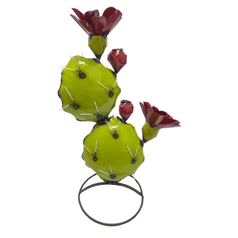 Decoración creativa de metal verde de 19 pulg. de alto para exteriores