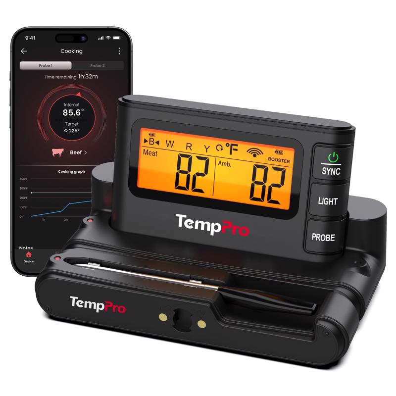 TempPro LED WiFi Enabled Bluetooth Enabled Meat Thermometer
