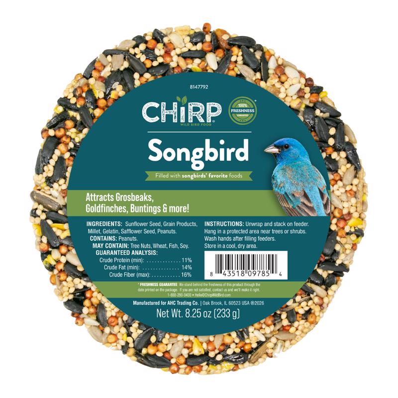 Chirp Songbird Wild Bird Seed Cake 8.25 oz (Pack of 6)