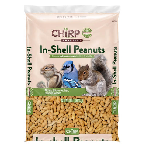 Chirp Pure Seed In-Shell Peanuts Wild Bird Food 8 lb (Pack of 3)