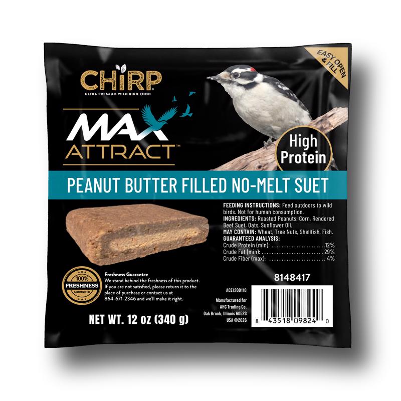 Chirp Max Attract Peanut Butter Suet 12 oz (Pack of 12)