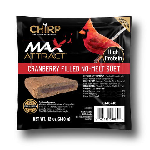 Chirp Max Attract Cranberry Suet 12 oz (Pack of 12)