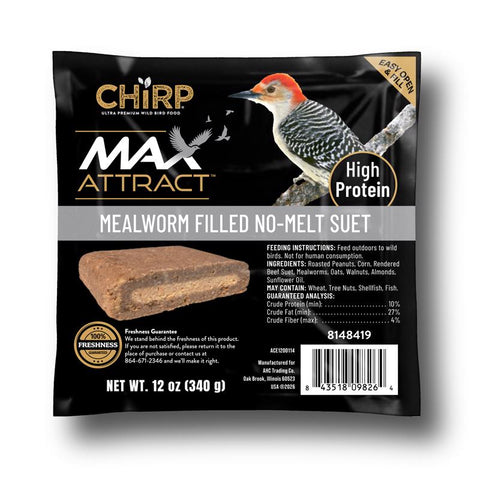 Chirp Max Attract Mealworm Suet 12 oz (Pack of 12)