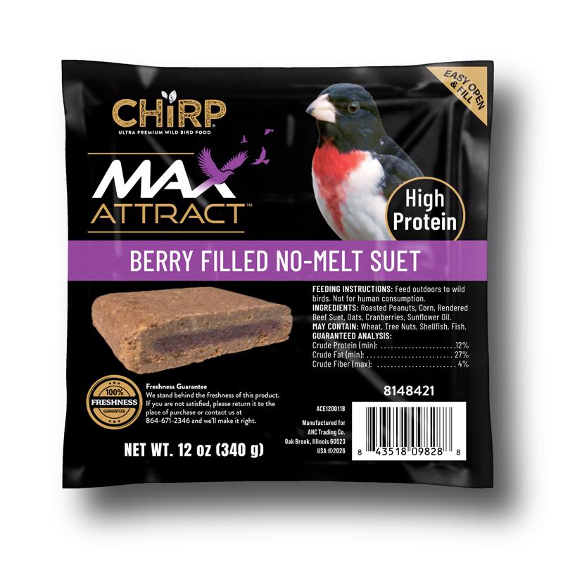 Chirp Max Attract Berry Suet 12 oz (Pack of 12)