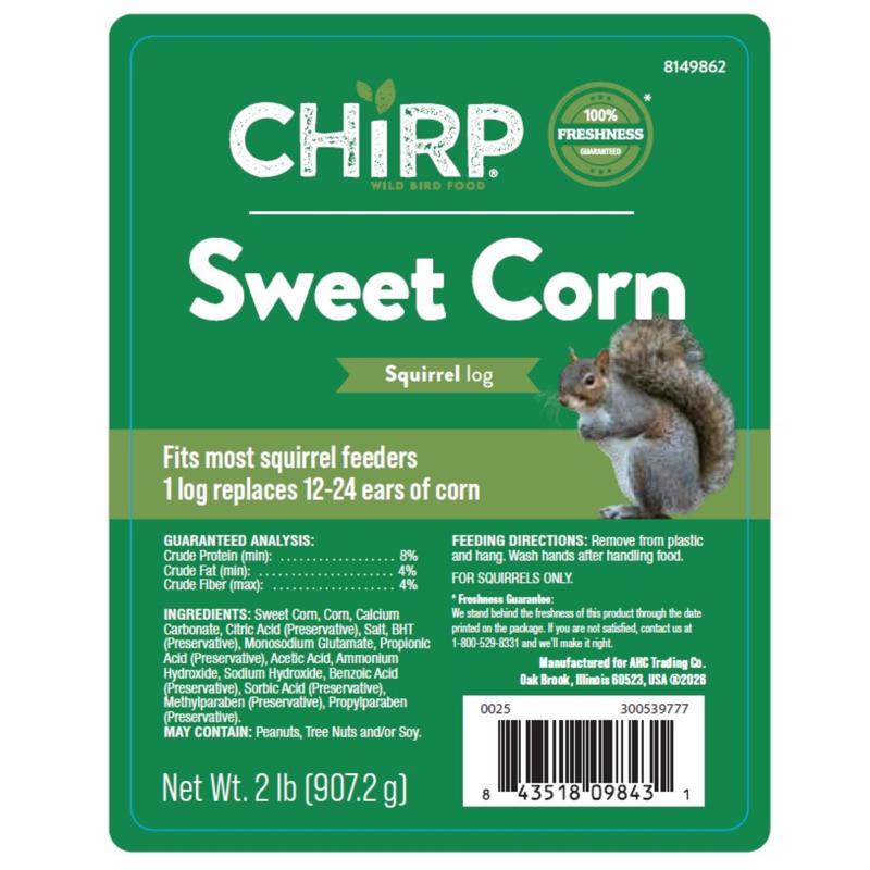 Chirp Alimento de maíz dulce y madera para ardillas y comadrejas, 32 oz (paquete de 6)