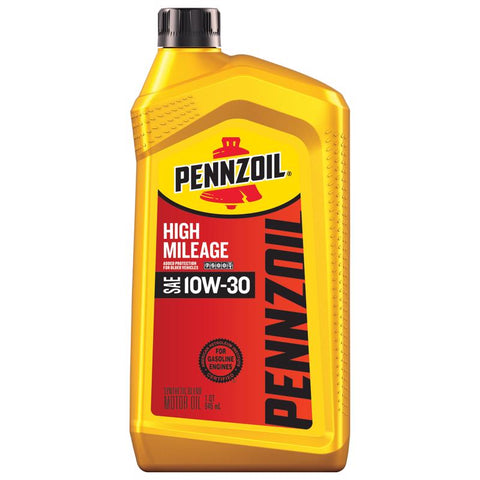 Pennzoil High Mileage 10W-30 4-Cycle High Mileage Motor Oil 1 qt 1 pk (Pack of 6)