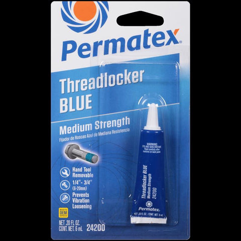 Permatex Medium Strength Threadlocker Liquid 0.2 oz (Pack of 6)