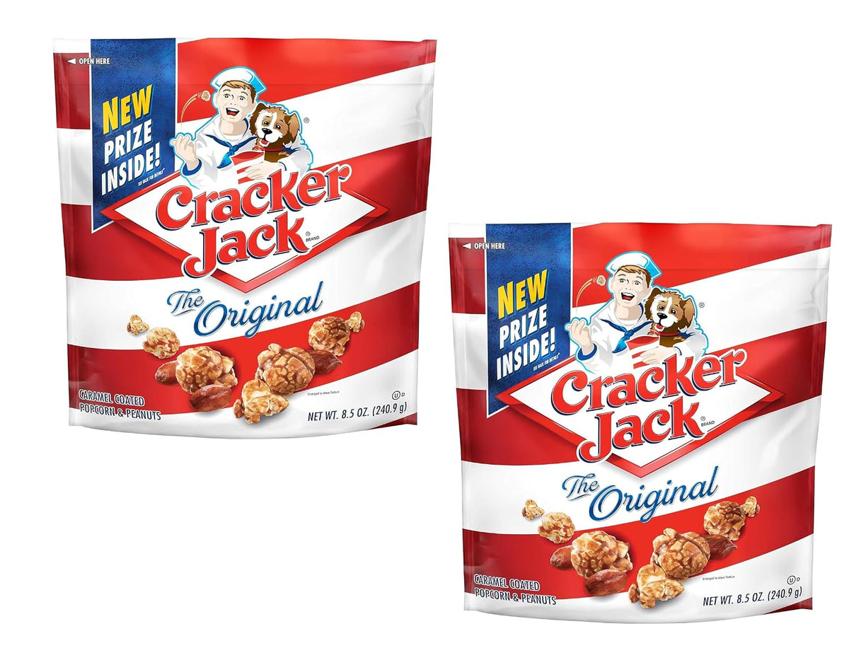 Cracker Jack The Original Caramel Coated Popcorn and Peanuts, Prize Inside, 8.5 oz Bag (Pack of 2)