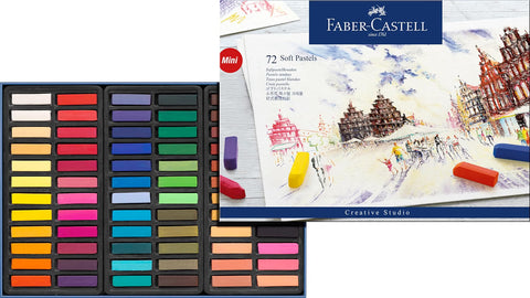 Faber-Castell Creative Studio Soft Pastels, 72 Assorted Colors, Soft Pastel Crayons for Drawing, Sketching, Blending & Art Projects