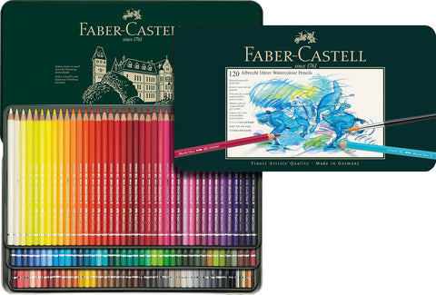 Faber-Castell Albrecht Dürer Artists' Watercolor Pencils, 120 Colors, Professional Watercolor Colored Pencil Set in Metal Tin for Drawing, Painting & Illustration