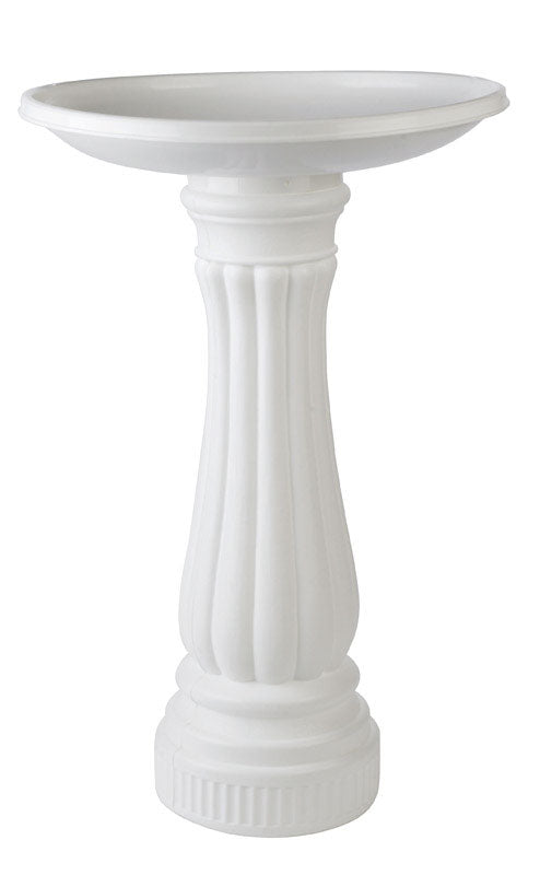 Union Products White Plastic 25 in. Bird Bath (Pack of 6)