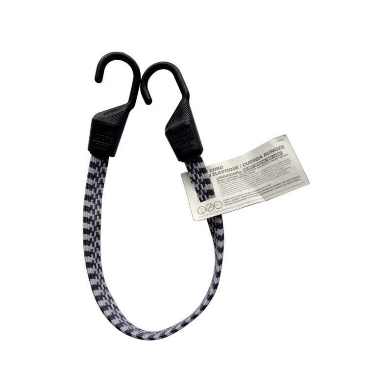 Keeper Black/White Flat Bungee Cord 24 in. L X 0.14 in. 1 pk