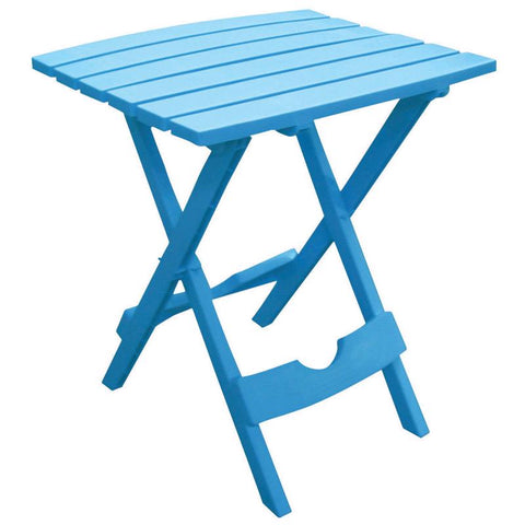 Adams Quik-Fold Pool Blue Rectangular Resin Folding Side Table