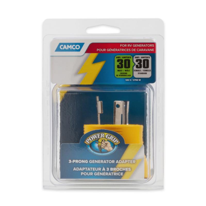 Adaptador para generador de RV Camco Power Grip de 2,1 pulg., 30 amperios, 1 paquete de 30 A