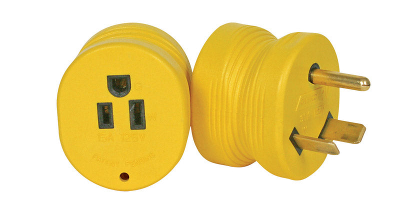 Adaptadores eléctricos de 30 amperios para vehículos recreativos Camco Power Grip, paquete de 1