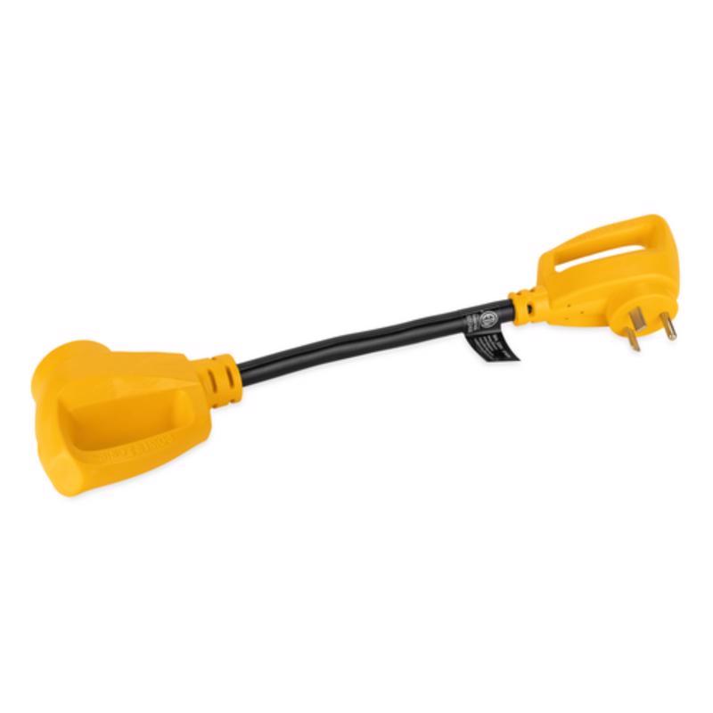 Adaptador tipo hueso Camco Power Grip de 2,3 pulg., 50 amperios, 1 ud.