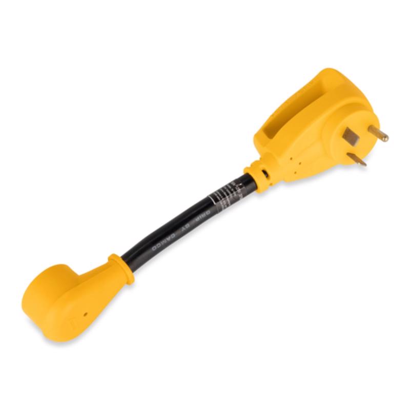 Adaptador eléctrico para RV Camco Power Grip de 12 pulg., 30 amperios, 30-15A, 1 paquete