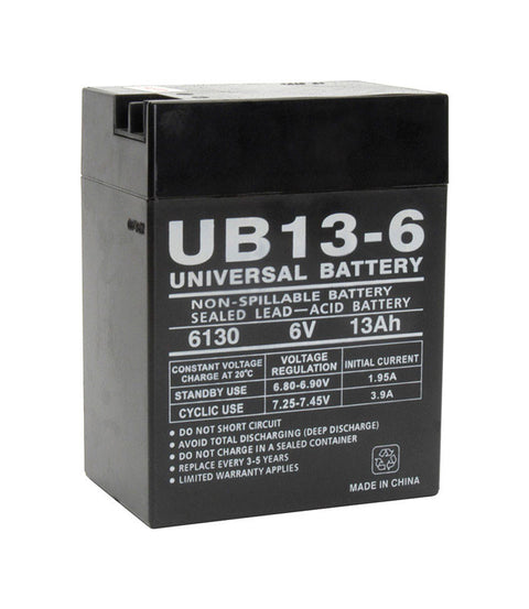 Universal Power Group UB13-6 13 Ah 6 V Lead Acid Battery (Pack of 2)