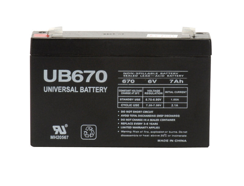 Universal Power Group UB670 7 Ah 6 V Lead Acid Battery (Pack of 2)