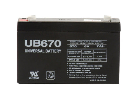 Universal Power Group UB670 7 Ah 6 V Lead Acid Battery (Pack of 2)
