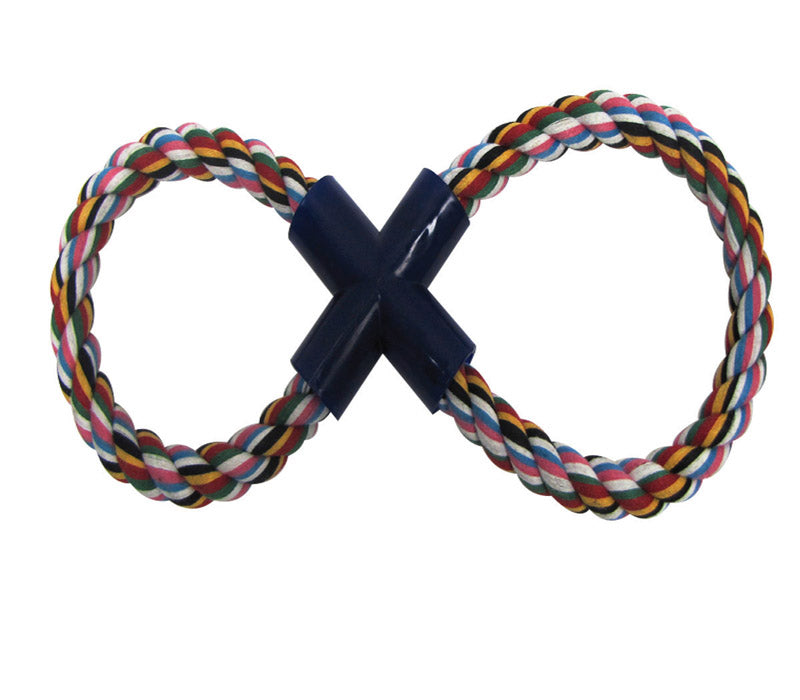 Boss Pet Digger's For Dog Multicolored Cotton Figure 8 Figure Eight Rope Dog Toy Small 1 pk