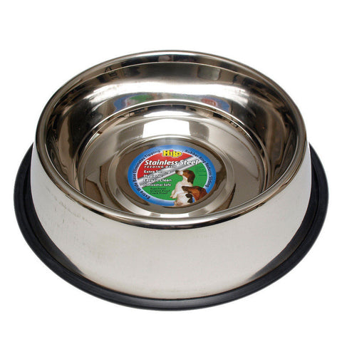 HiLo Silver Plain Stainless Steel 96 oz Pet Dish For Dogs