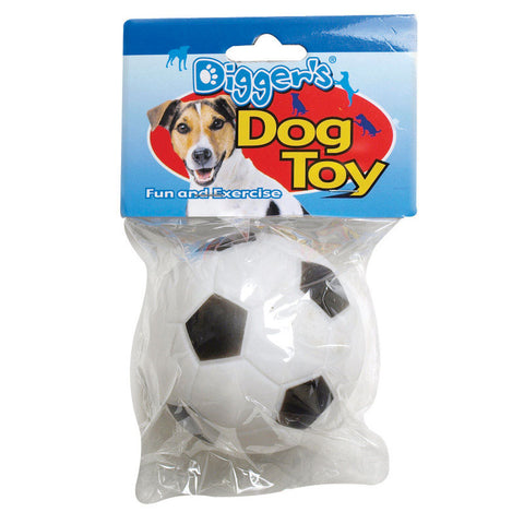 Boss Pet Digger's For Dog Black/White Vinyl Soccer Ball Dog Toy Medium 1 pk
