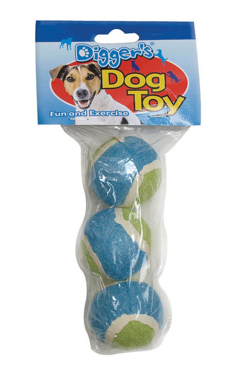 Boss Pet Digger's For Dog Multicolored Rubber Mini Tennis Balls Small 3 pk