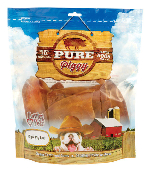 Loving Pets American Farms Pig Ears Beef Treats For Dogs 1 lb 11 in. 1 pk