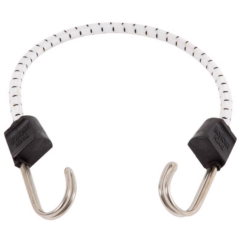 Keeper Twin Anchor White Bungee Cord 18 in. L X 0.315 in. 1 pk (Pack of 10)