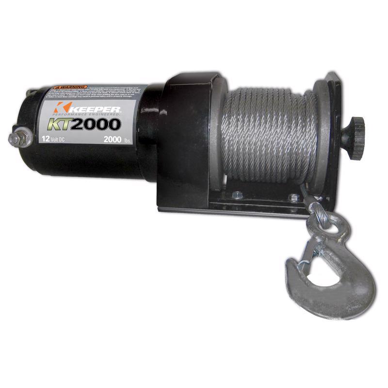 Keeper 50 ft. 2000 lb 1 HP Permanent Magnet Electric Automotive Winch