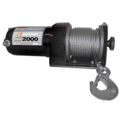 Keeper 50 ft. 2000 lb 1 HP Permanent Magnet Electric Automotive Winch